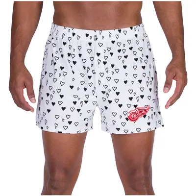 Detroit Red Wings Concepts Sport Epiphany All Over Print Knit Boxers - White