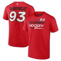 Fanatics pour hommes Alex DeBrincat Red Detroit Wings Authentic Pro Prime Nom et numéro T-shirt