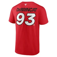 Fanatics pour hommes Alex DeBrincat Red Detroit Wings Authentic Pro Prime Nom et numéro T-shirt