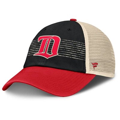 Men's Fanatics Black/Red Detroit Red Wings Heritage Breakaway Trucker Adjustable Hat