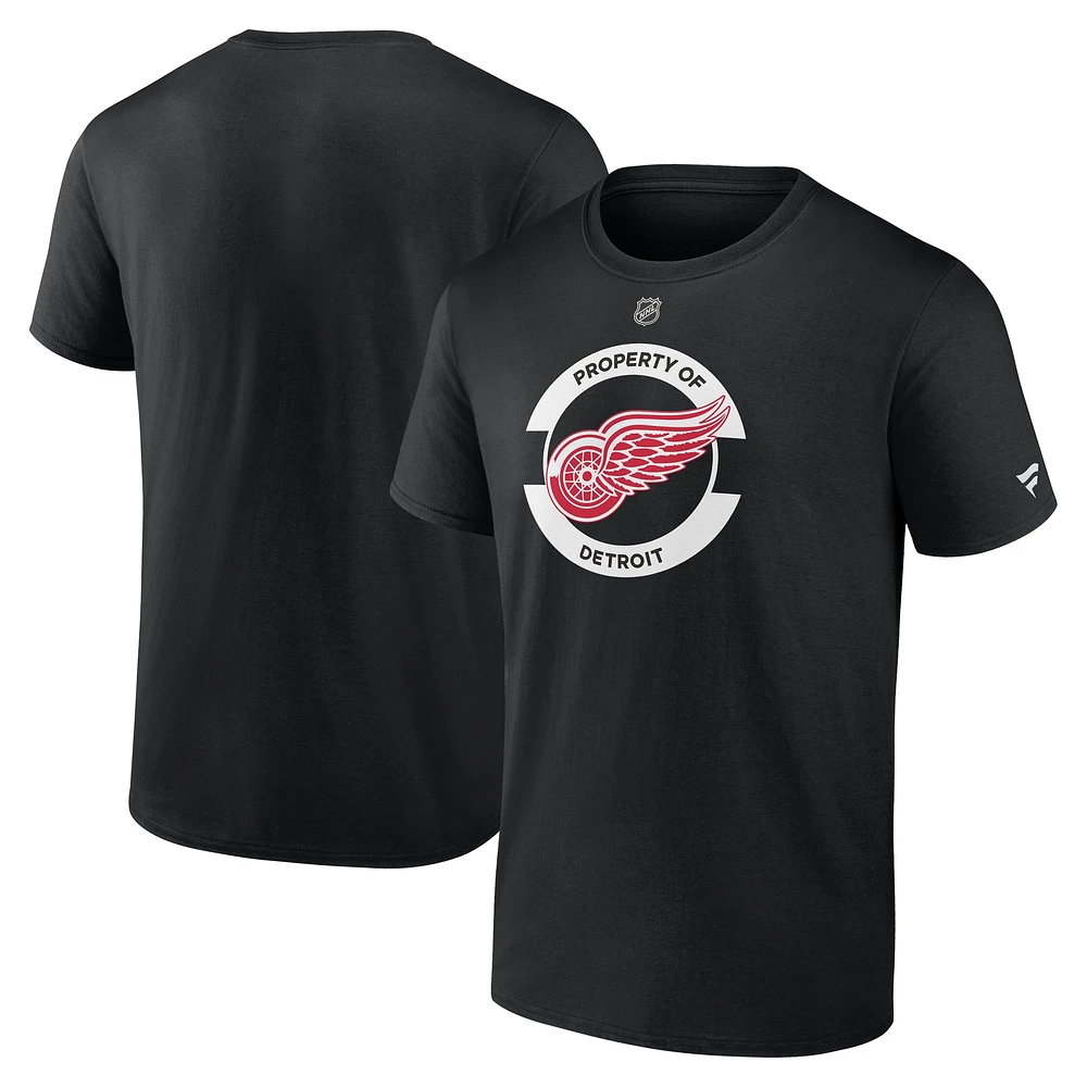 T-shirt secondaire authentique Pro Core des Red Wings de Detroit pour hommes Fanatics Black