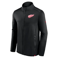 Veste noire à fermeture éclair complète Authentic Pro des Detroit Red Wings de marque Fanatics pour hommes