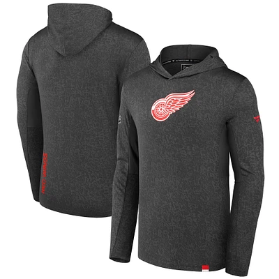 Sweat à capuche léger authentique Pro des Red Wings de Detroit pour homme, noir, Fanatics