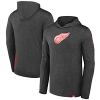 Sweat à capuche léger authentique Pro des Red Wings de Detroit pour homme, noir, Fanatics