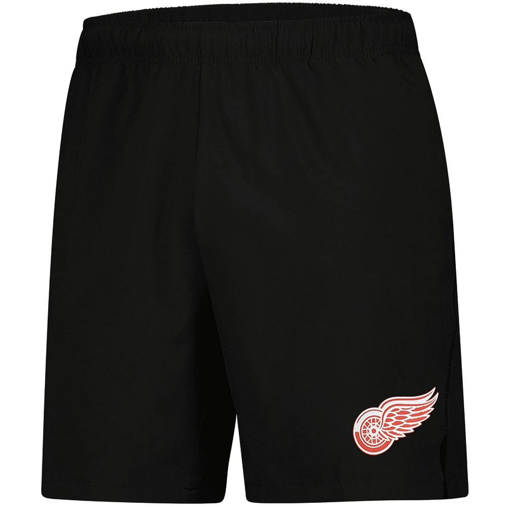 Short Fanatics noir authentique Pro Performance des Red Wings de Detroit pour homme