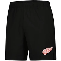 Short Fanatics noir authentique Pro Performance des Red Wings de Detroit pour homme