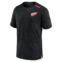 T-shirt camouflage premium authentique Pro Rink Fanatics pour hommes, noir, Detroit Red Wings