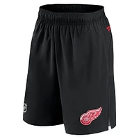 Short de patinoire authentique Pro Rink Fanatics noir des Red Wings Detroit pour hommes