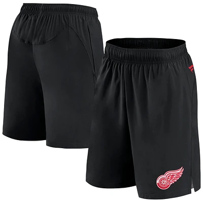 Men's Fanatics  Black Detroit Red Wings Authentic Pro Tech Shorts