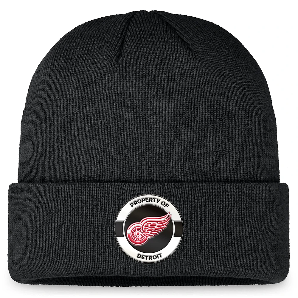 Men's Fanatics Black Detroit Red Wings Authentic Pro Training Camp Cuffed Knit Hat