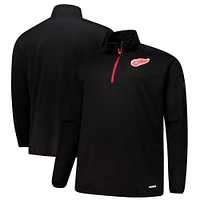 Men's Fanatics  Black Detroit Red Wings Big & Tall Authentic Pro Quarter-Zip Top