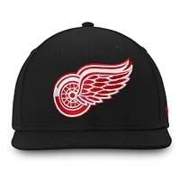 Men's Fanatics Black Detroit Red Wings Core Fitted Hat