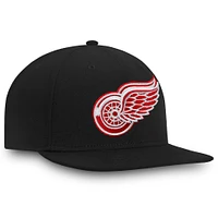 Men's Fanatics Black Detroit Red Wings Core Fitted Hat