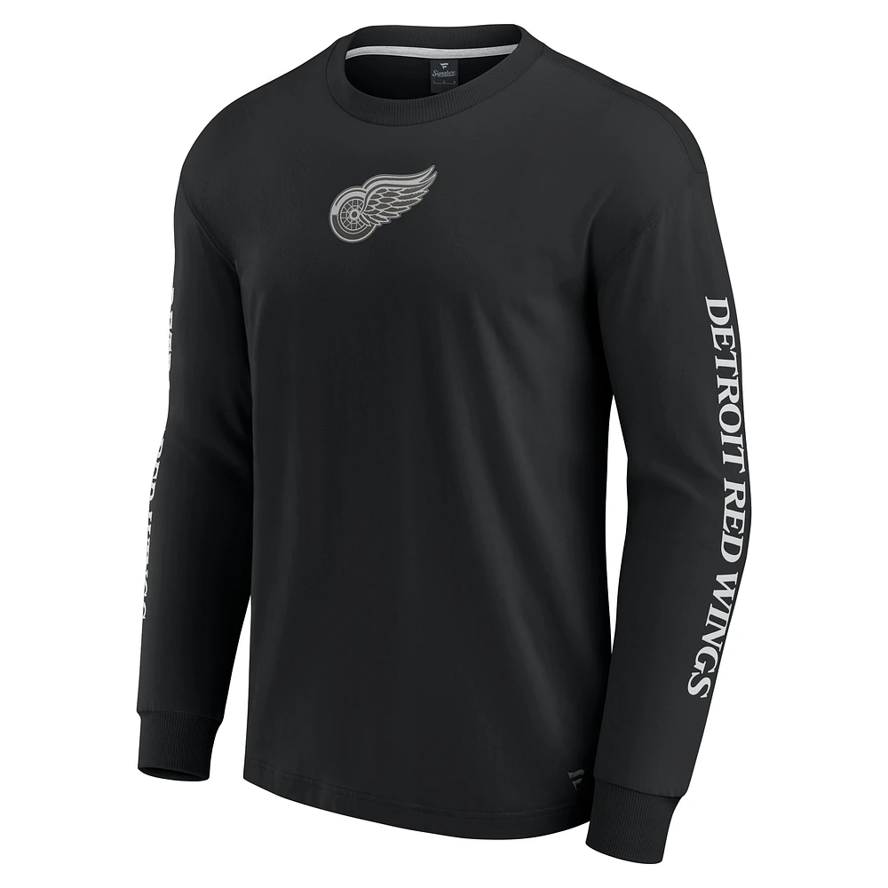 Men's Fanatics Black Detroit Red Wings Elements Strive Long Sleeve T-Shirt