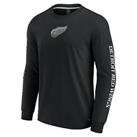 Men's Fanatics Black Detroit Red Wings Elements Strive Long Sleeve T-Shirt