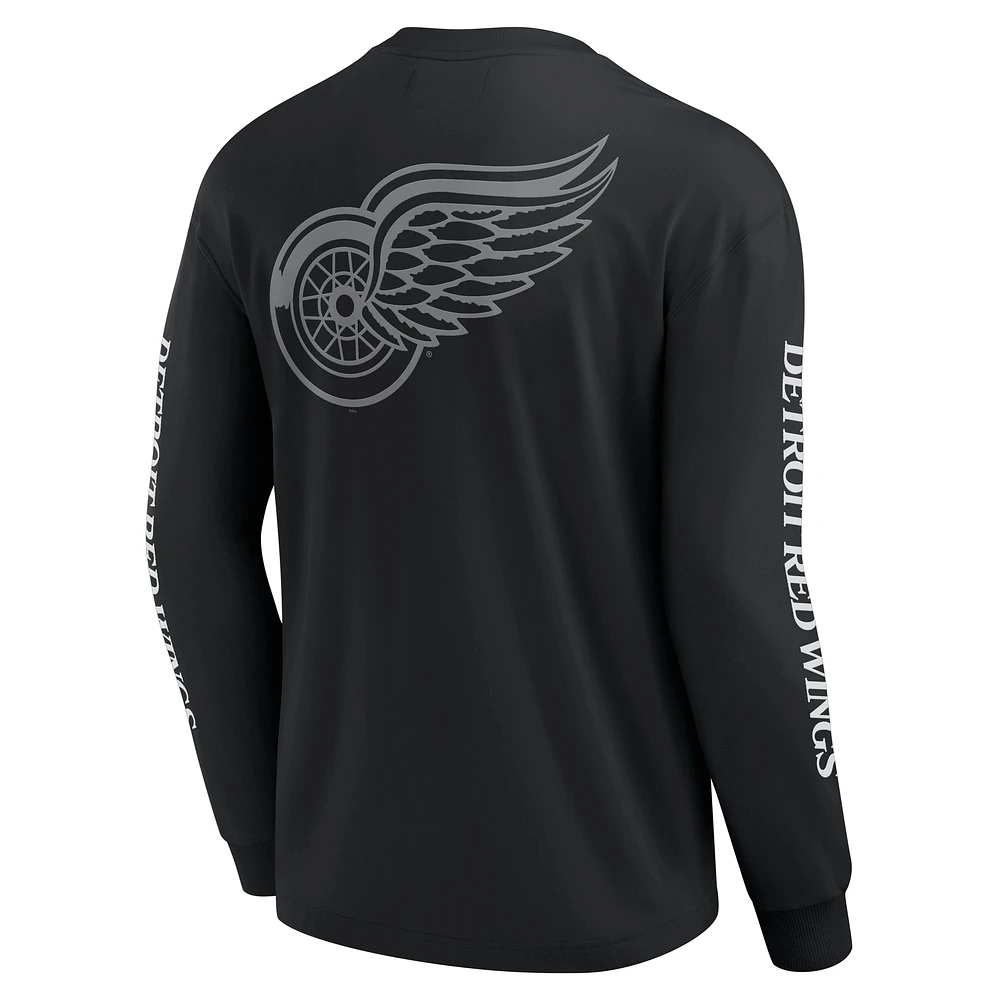 T-shirt à manches longues noir pour homme Fanatics Detroit Red Wings Elements Strive