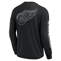 Men's Fanatics Black Detroit Red Wings Elements Strive Long Sleeve T-Shirt