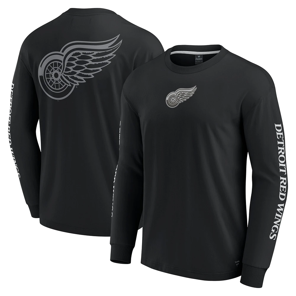 Men's Fanatics Black Detroit Red Wings Elements Strive Long Sleeve T-Shirt