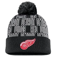 Bonnet en tricot à revers avec pompon pour homme Fanatics Red Wings de Detroit Fundamental Empty Net