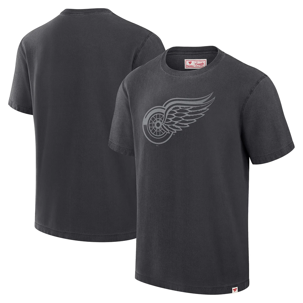 T-shirt Fanatics noir pour homme des Red Wings de Detroit fabriqué au Canada