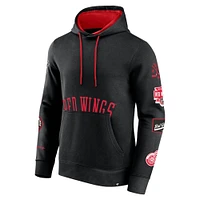 Men's Fanatics Black Detroit Red Wings Wild Winner Fleece Pullover Hoodie