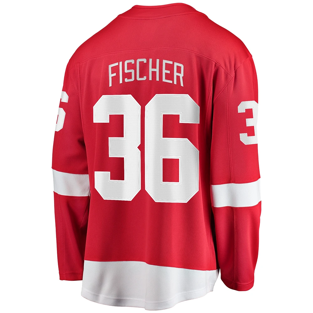 Fanatics pour hommes Christian Fischer Red Detroit Wings Home Breakaway Maillot