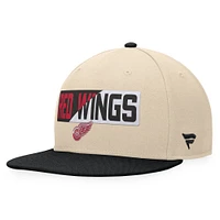 Casquette Snapback Goalaso Detroit Red Wings Fanatics pour hommes crème/noir