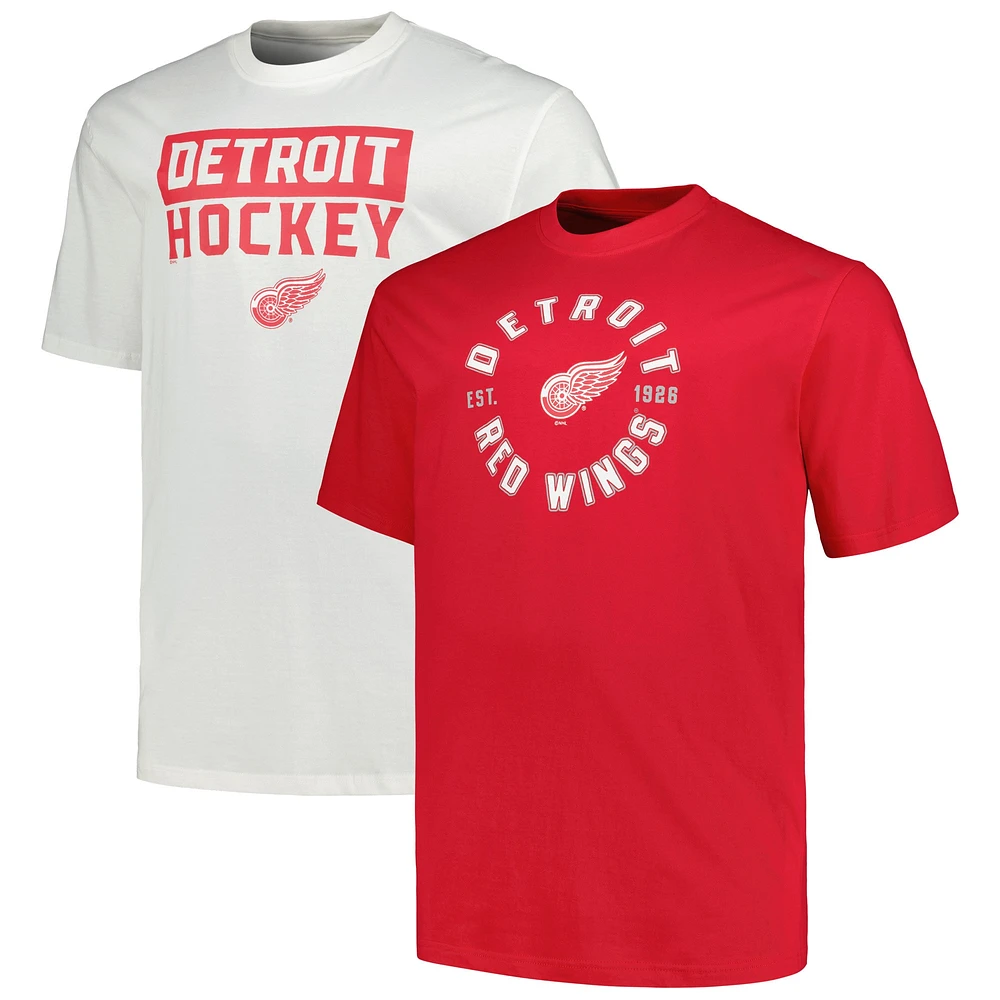 Ensemble de 2 t-shirts Fanatics Detroit Red Wings Big & Tall pour hommes