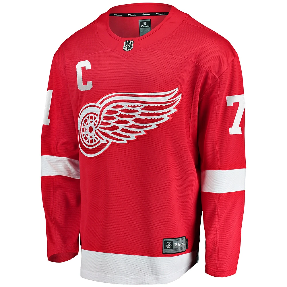 Maillot de joueur échappé capitaine des Red Wings Detroit 2023/24 Dylan Larkin pour hommes Fanatics