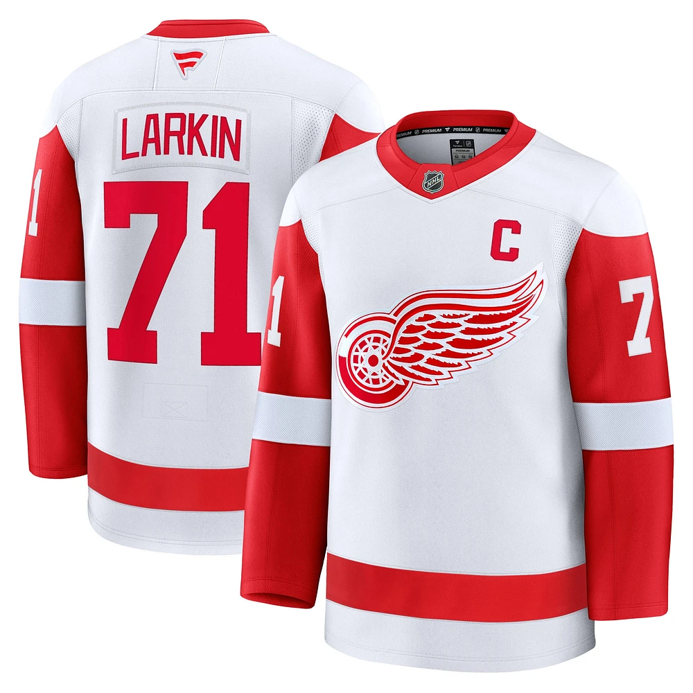 Maillot extérieur Premium blanc Detroit Red Wings Dylan Larkin Fanatics pour homme