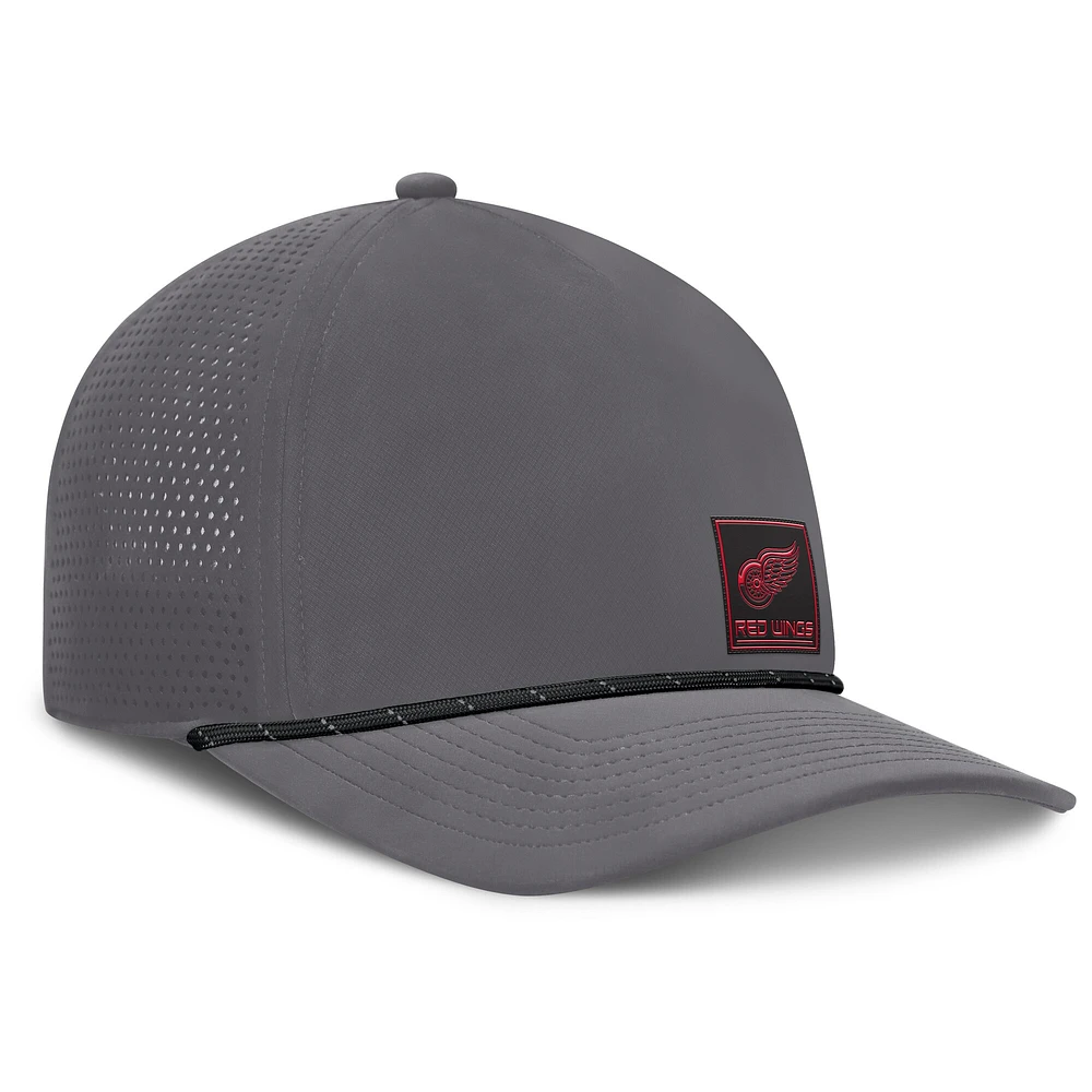 Men's Fanatics Gray Detroit Red Wings Captain Rope Adjustable Hat