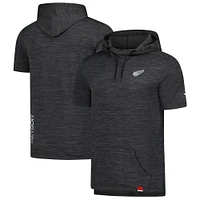 Men's Fanatics Heather Charcoal Detroit Red Wings Authentic Pro Short Sleeve Pullover Hoodie