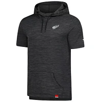 Sweat à capuche manches courtes Fanatics Heather Charcoal Detroit Red Wings Authentic Pro pour homme
