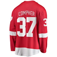 Men's Fanatics J.T. Compher Red Detroit Wings Home Breakaway Jersey