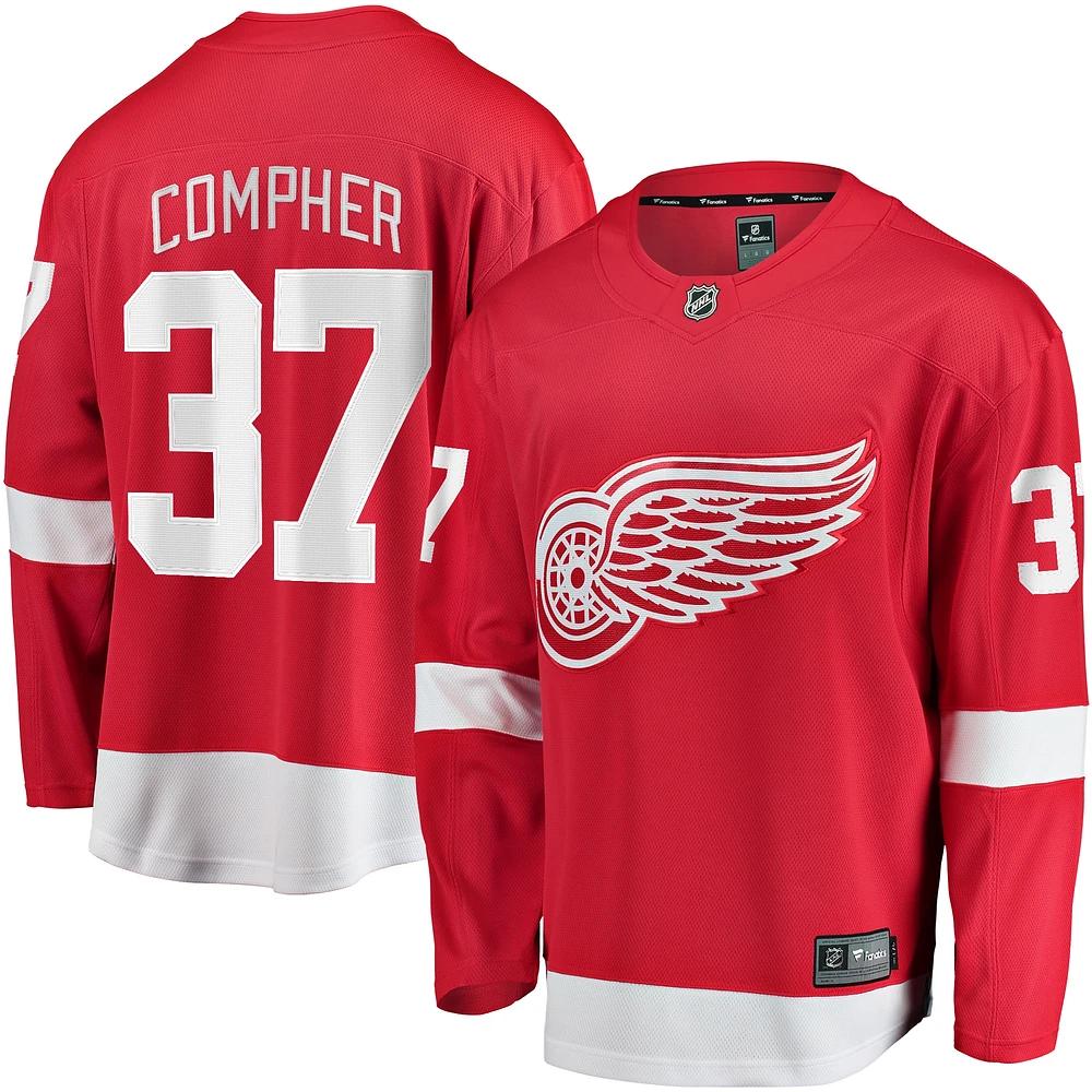 Fanatiques pour hommes J.T. Maillot Compher Red Detroit Wings Home Breakaway