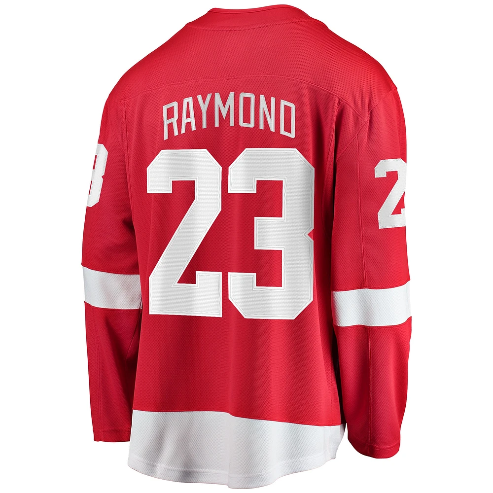 Fanatics pour hommes Lucas Raymond Rouge Detroit Red Wings Maillot de joueur échappé à domicile