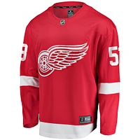 Maillot de joueur à domicile des Red Wings Detroit Fanatics Moritz Seider pour hommes