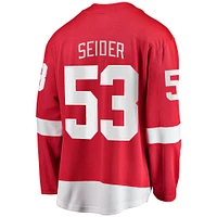 Men's Fanatics Moritz Seider Red Detroit Wings Home Breakaway Player Jersey