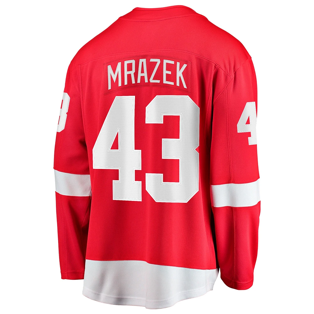 Maillot Petr Mrazek rouge des Red Wings de Detroit pour hommes