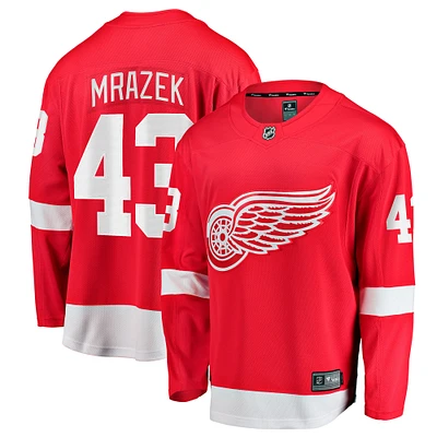 Maillot Petr Mrazek rouge des Red Wings de Detroit pour hommes