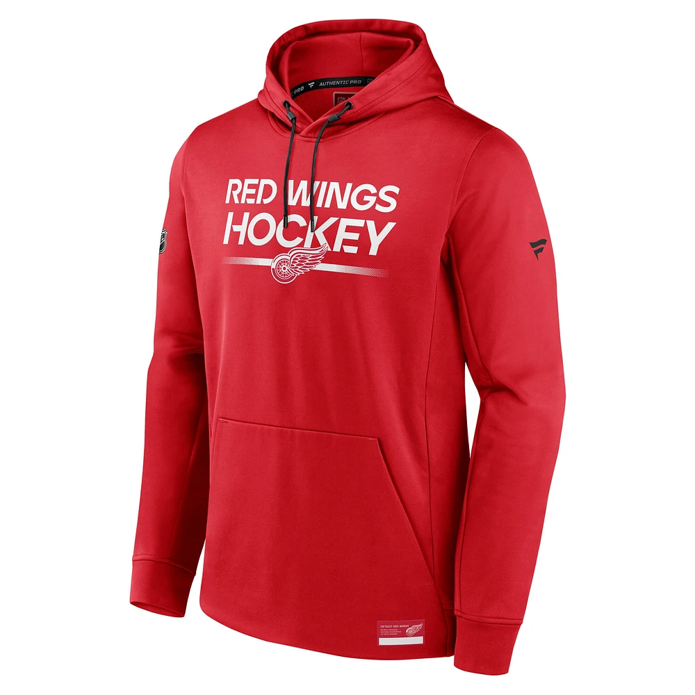 Men's Fanatics Red Detroit Wings Authentic Pro Fleece Pullover Hoodie