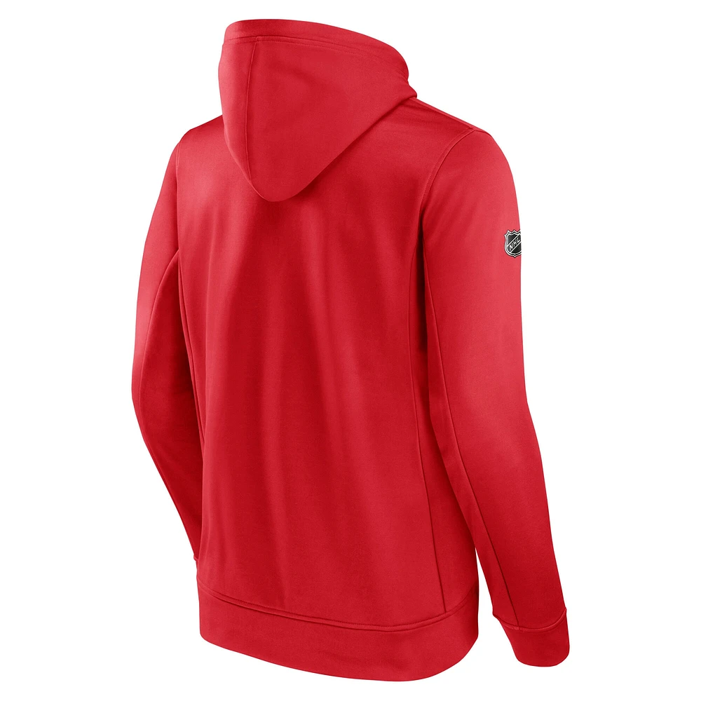 Men's Fanatics Red Detroit Wings Authentic Pro Fleece Pullover Hoodie