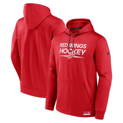 Men's Fanatics Red Detroit Wings Authentic Pro Fleece Pullover Hoodie
