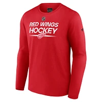 Men's Fanatics Red Detroit Wings Authentic Pro Primary Long Sleeve T-Shirt