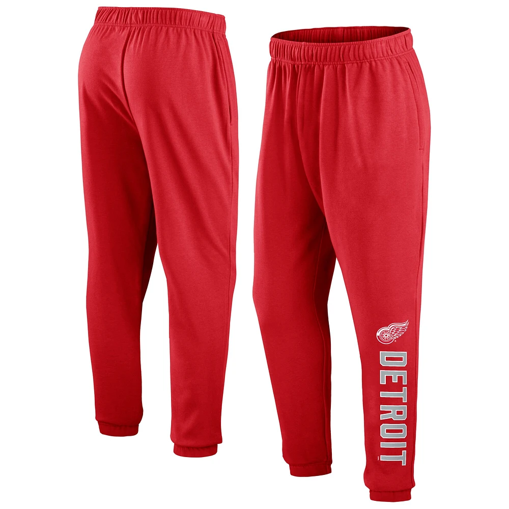 Pantalon de survêtement en molleton Chop Block Fanatics Red Detroit Wings pour hommes