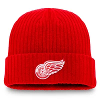 Bonnet en tricot à revers Fanatics Red Detroit Red Wings pour homme