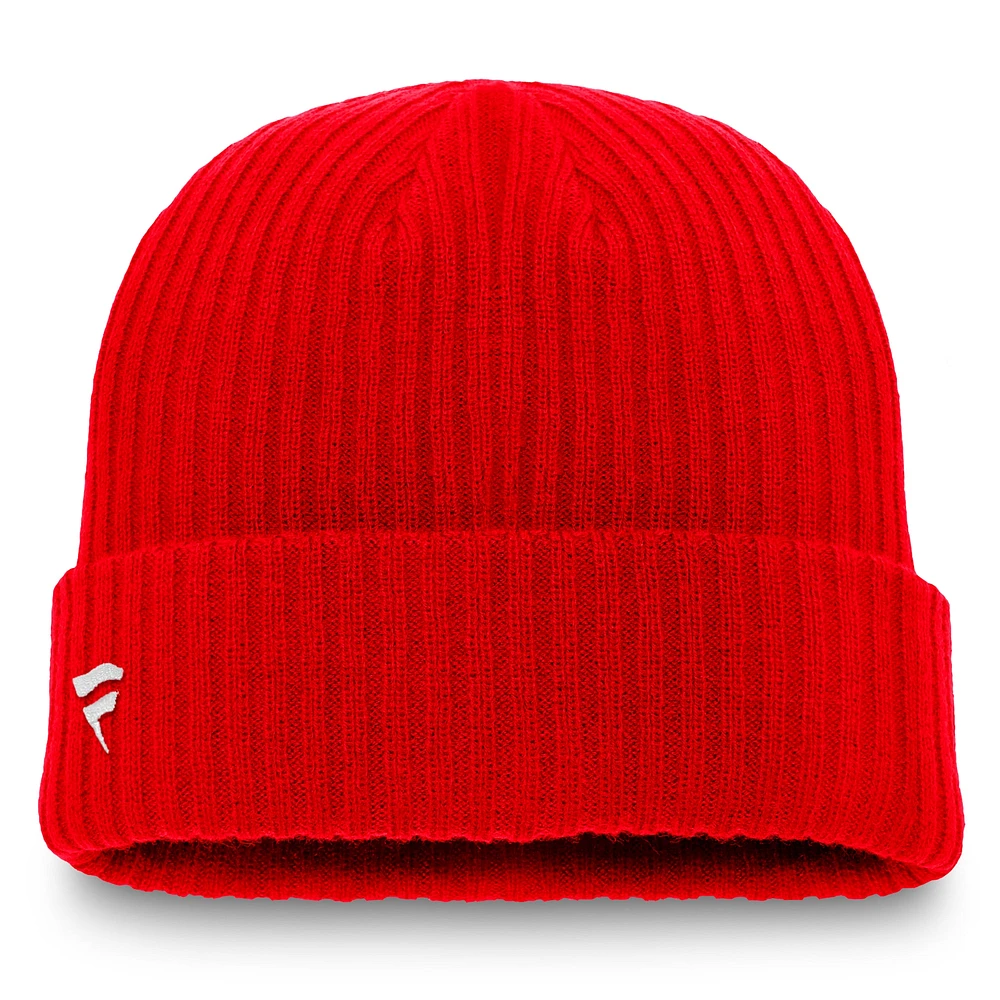 Bonnet en tricot à revers Fanatics Red Detroit Red Wings pour homme