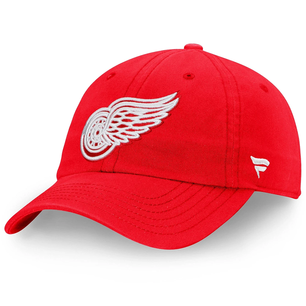 Casquette réglable avec logo principal Fanatics Red Detroit Red Wings Core pour hommes