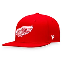 Men's Fanatics Red Detroit Wings Core Primary Logo Fitted Hat