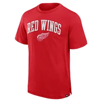 T-shirt Pima surélevé pour hommes Fanatics Red Detroit Wings